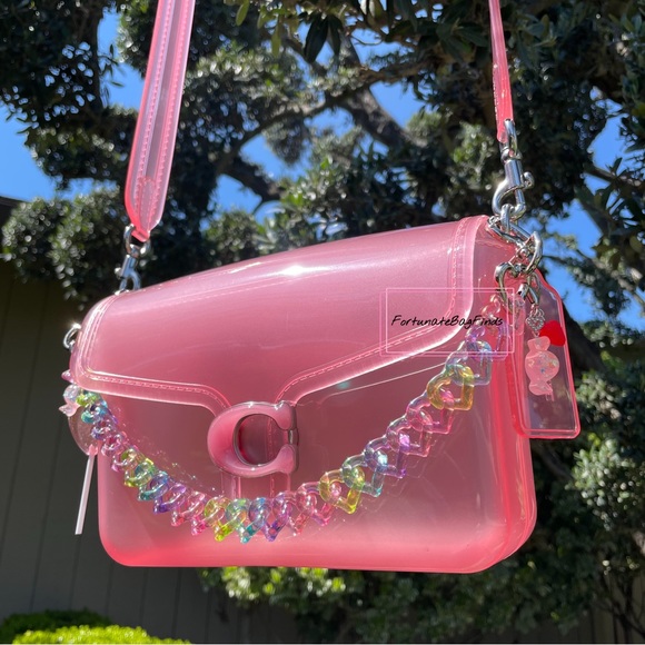 TRIPLE HEARTS Pastel Rainbow Jelly Resin Bag Strap Novelty Bag Strap Kawaii Y2K - Picture 3 of 14